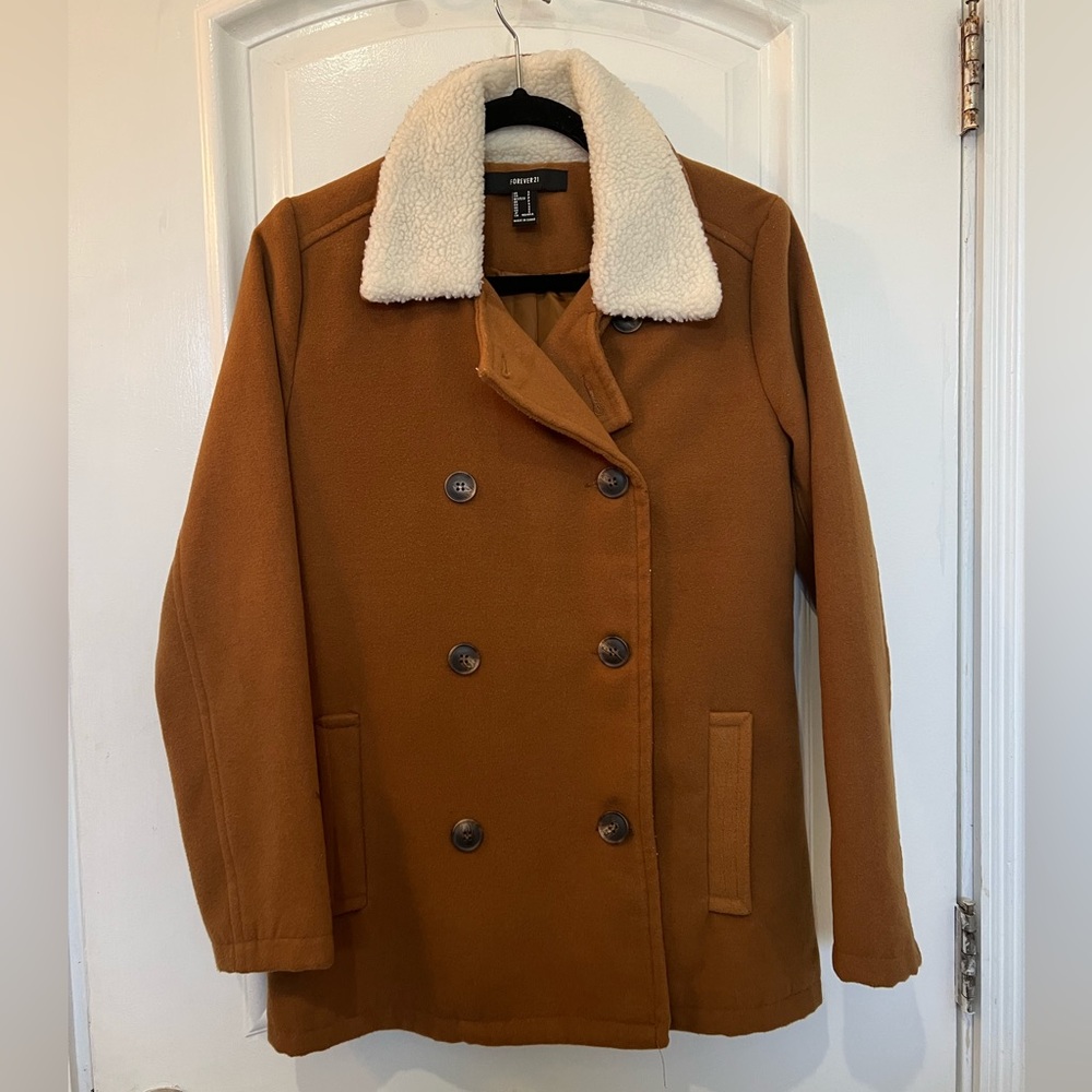 Coat jacket with brown buttons size small